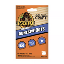 Gorilla Permanent Adhesive Dots, double-sided, pack of 150 pieces. These strong, clear adhesive dots offer a mess-free solution for bonding, ideal for crafts, scrapbooking, and quick repairs.