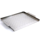 Yukon Glory YG-719 Premium Grill Topper Tray, made of stainless steel with a slotted, perforated pattern.