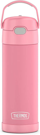 THERMOS FUNTAINER 16 Ounce Stainless Steel Vacuum Insulated Bottle with Wide Spout Lid, Pink