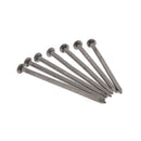 Set of metal nails with flat heads and pointed tips, possibly for woodworking