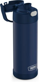 THERMOS FUNTAINER 16 Ounce Stainless Steel Vacuum Insulated Bottle with Wide Spout Lid, Navy