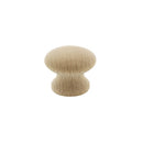 A 1-1/4 inch cabinet knob, round in shape, with a smooth, sleek surface and a subtle wooden finish, ideal for adding a polished touch to cabinetry.
