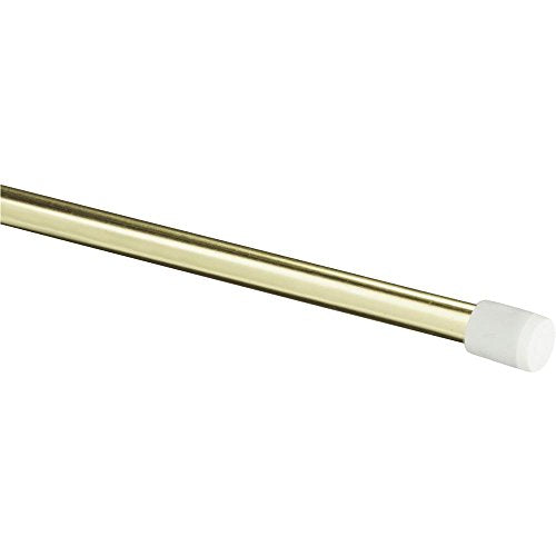 Kenney Manufacturing Company KN630/3 18" - 28" Brass/White Round Strafford Spring Tension Rod