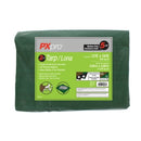 A PXpro brand medium-duty 5 mil green tarp, new in its clear plastic packaging with a white and green cardboard wrap, indicating its size as 12ft x 16ft (3.66m x 4.88m), displayed against a white background.