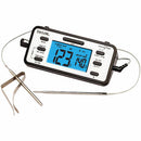 Taylor Bluetooth Smart Thermometer in black with dual probes and a backlit digital display, shown on a white background.