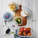 LocknLock Easy Essentials On The Go Meal Prep Lunch Box, Airtight Containers with Lid, BPA Free, Rectangle (3 Section) -27 oz, Clear