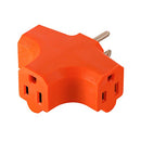GoGreen Power 3 Wire Cube Adapter, 3-Outlet Wall Tap Adapter with Omni–Directional Output, Orange