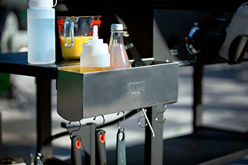 Yukon Glory Stainless Steel Griddle and BBQ Caddy Designed for Standard 28/36 Blackstone Griddles, for Clean and Organized Workspace and Storage Not for Pro-series/Tabletop