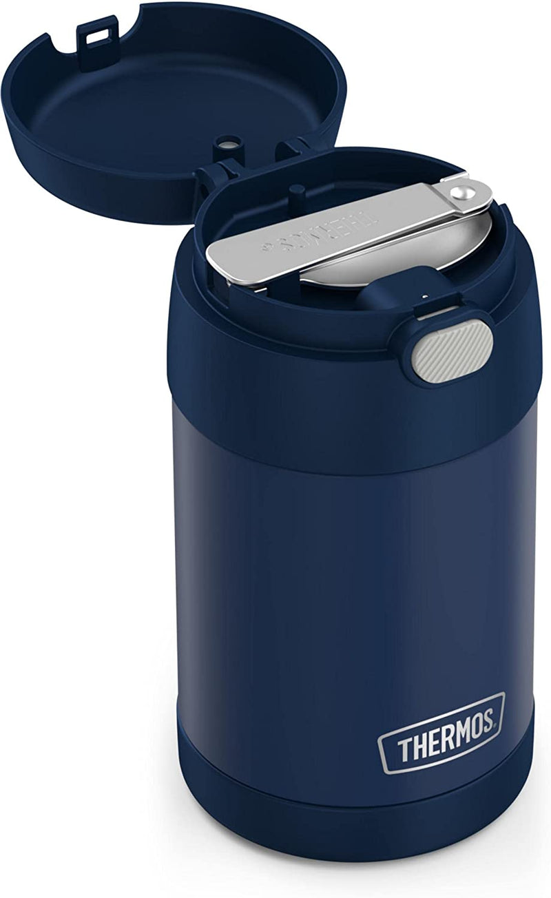 THERMOS FUNTAINER 16 Ounce Stainless Steel Vacuum Insulated Food Jar with Spoon, Navy