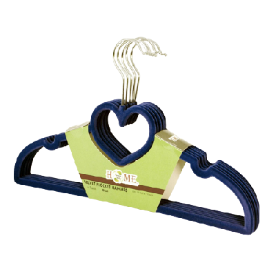 Children's Velvet Flocked Hangers Blue 6pk