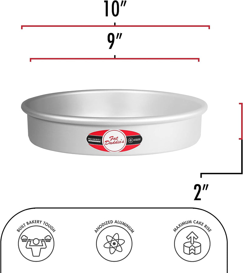 Fat Daddio's Anodized Aluminum Round Cake Pan, 9 x 2 Inch