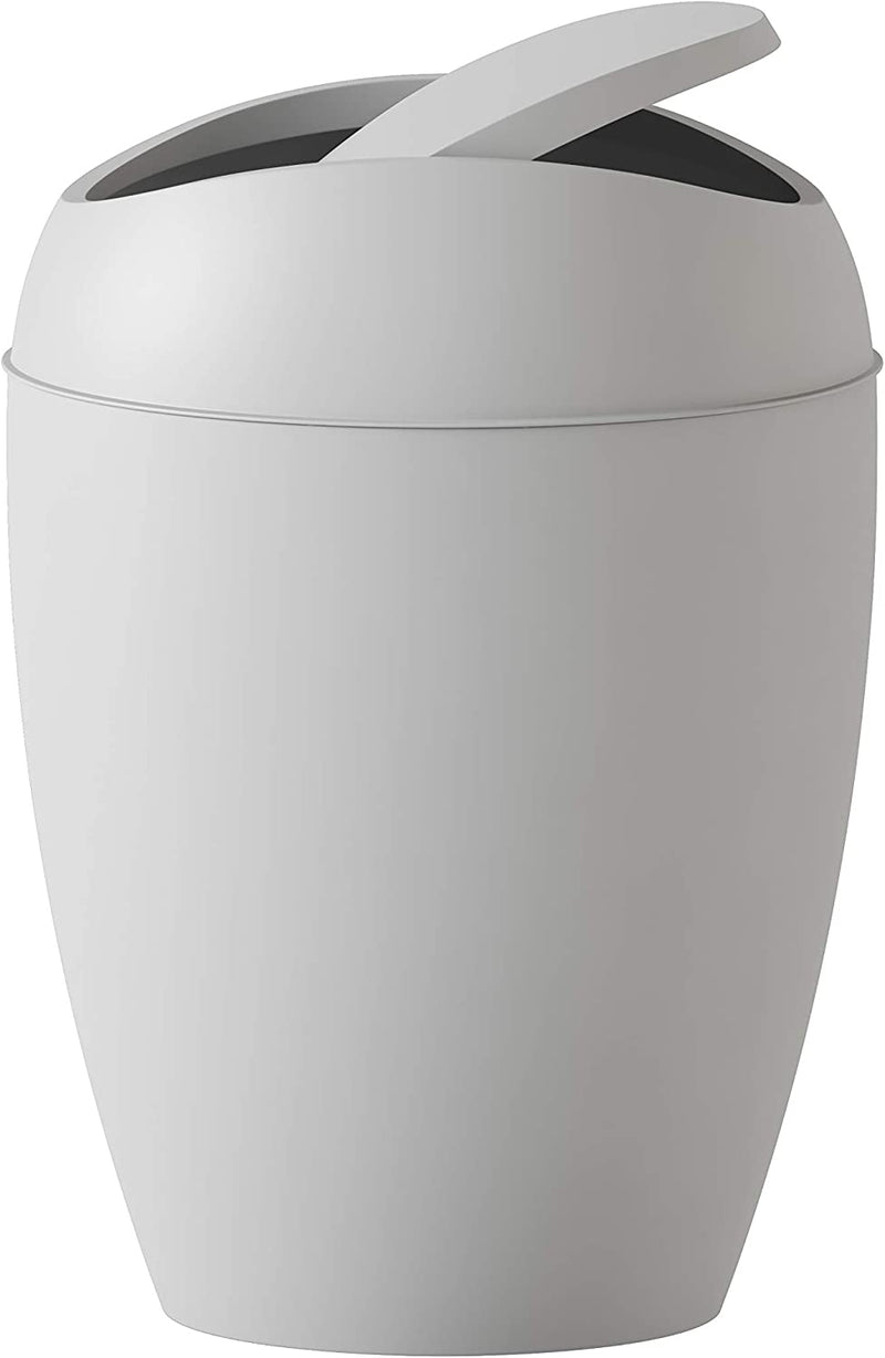 Umbra Twirla, 2.4 Gallon Trash Can with Swing-top Lid, Gray