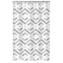 Bath Bliss 70" x 72" Shower Curtain Grey Herringbone Design Rust Proof Metal Grommets