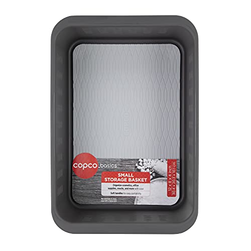 Copco Basics Small Storage Basket, 12" X 8" X 4" Charcoal