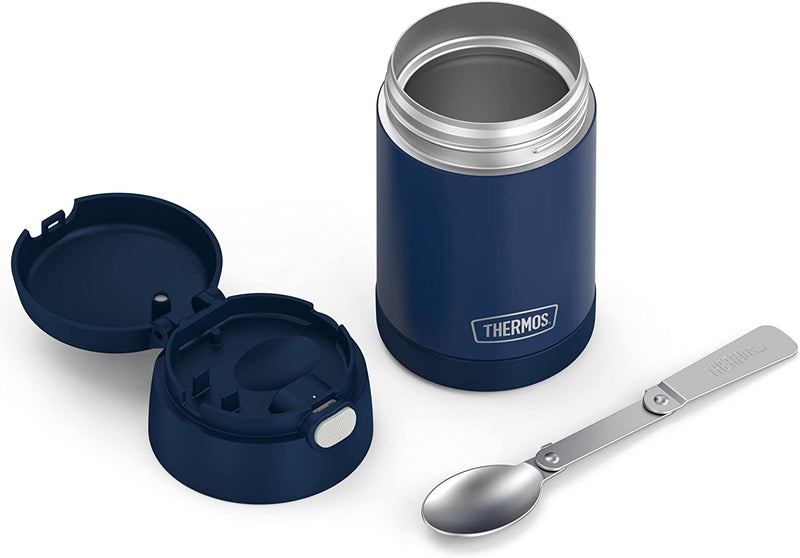 THERMOS FUNTAINER 16 Ounce Stainless Steel Vacuum Insulated Food Jar with Spoon, Navy