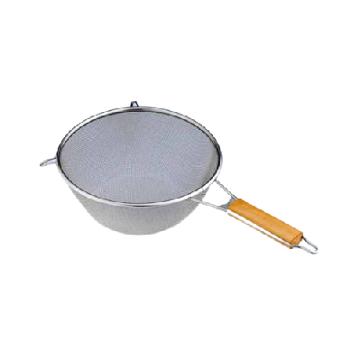 9.75" Stainless Steel Strainer Wood Handle