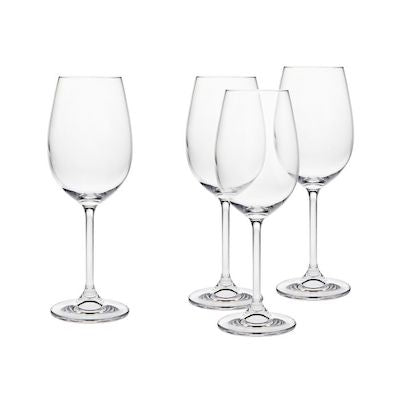 European Crystal White Wine Goblets 4pc Set