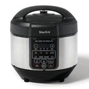 Large-capacity 8.5-quart Starfrit electric pressure cooker with a digital display and multiple cooking presets, designed for fast and convenient meal preparation.