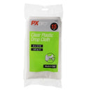 Clear plastic drop cloth from PX Pro, 1.5 mil thickness, ideal for protecting surfaces during painting or other projects. Size 9 ft x 12 ft.