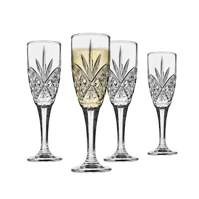 Shannon Crystal Dublin Set of 4 Champagne Flutes