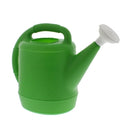Green plastic 2-gallon watering can with two ergonomic handles and a removable spout, shown on a white background.
