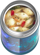 THERMOS FUNTAINER 16 Ounce Stainless Steel Vacuum Insulated Food Jar with Spoon, Galaxy Teal