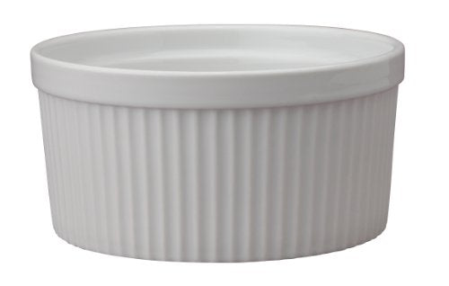 HIC Souffle, Fine White Porcelain, 6-Inch, 32-Ounce, 1-Quart Capacity