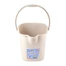 Cream plastic mop bucket with wringer, 15L capacity, durable cleaning bucket for household or commercial use.