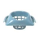 
The image shows a light blue/grey plastic bucket with a matching handle. It has a square-ish shape with a pouring spout on one side. The label on the front indicates it's a "PLASTIC BUCKET" and possibly shows a capacity of "12" (likely liters or quarts). It appears to be a general-purpose utility bucket.