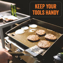 Yukon Glory Universal Portable Grill Table / Flat Top Grill Griddles Stand with Built in Grill Caddy - Designed to Fit Tabletop Blackstone Griddle & Many Others - Outdoor Cooking Camping & Tailgating