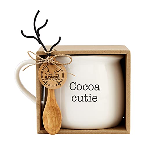 Mud Pie, Cutie, Hot Cocoa Roasting Stick Set, mug 21 oz | fork 5 1/2"