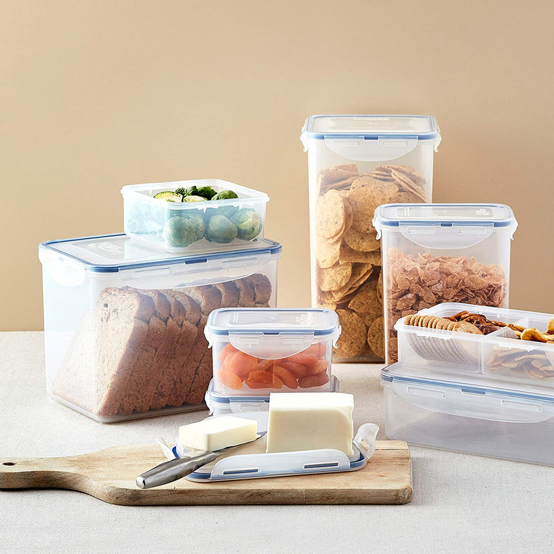 LocknLock Easy Essentials Container and Scoop Food Storage Bin Set,  BPA-Free/Dishwasher Safe, 4 Piece, Clear