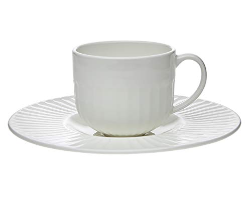 Cup and Saucer for Tea Coffee Mugs for Hot Beverages Like Hot Chocolate, Espressos, Cappacino, Latte - Set of 8-3.04 oz