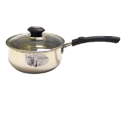 1.6qt Stainless Steel Pot, a durable and sleek cookware essential. Ideal for cooking small portions, featuring a sturdy stainless steel construction for even heat distribution and long-lasting use.