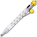  Taylor 3510 candy and fry thermometer with a stainless steel frame and easy-read temperature scale, shown on a white background.