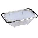 Stainless Steel Colander with Black Handles for Draining Pasta or Vegetables