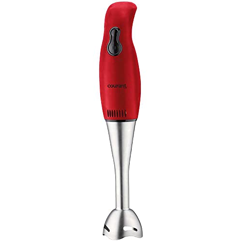 Courant 200W 2-Speed Hand Blender with Stainless Steel Leg Red