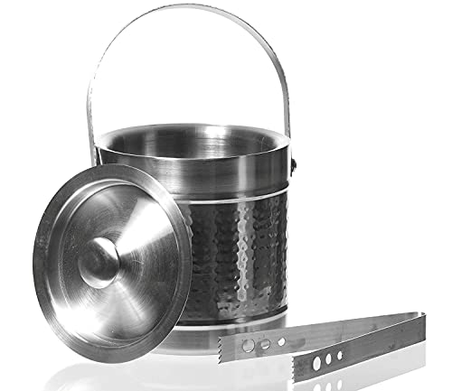 Uniware Copper Bar Tools & Drinkware/Hammered Ice Bucket, (2 QT Double Wall Ice Bucket)