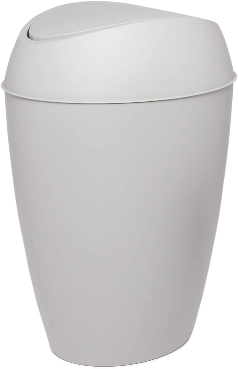 Umbra Twirla, 2.4 Gallon Trash Can with Swing-top Lid, Gray