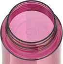 THERMOS FUNTAINER 16oz raspberry-colored plastic hydration bottle with flip-up spout and foldable carry handle on white background.
