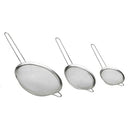 Home Basics Mesh Stainless Steel Strainer 3 Piece Set, Silver