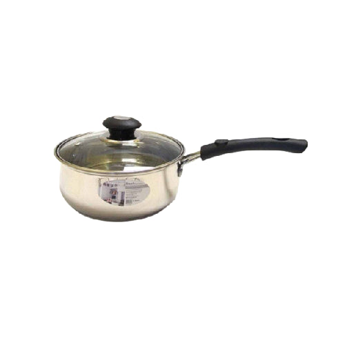 Uniware Stainless Steel Saucepan with Glass Lid for All Kitchen Use (2.3 Quart)