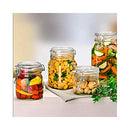 Clear Bormioli Rocco Fido glass jar with a hermetic latch lid, ideal for food storage and preserving.