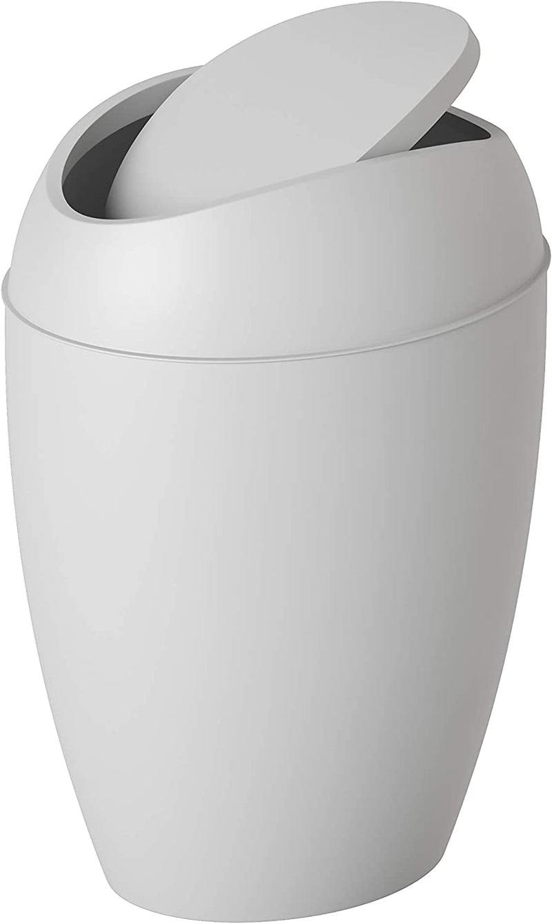 Umbra Twirla, 2.4 Gallon Trash Can with Swing-top Lid, Gray