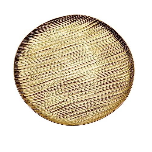 Godinger Round Texture Tray 12"  Elegant Gold Serving Tray with Textured Design