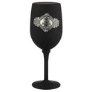 23 cm wine glass-shaped wine accessory holders with plaque design displayed on a white background.