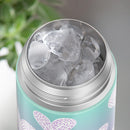 THERMOS FUNTAINER 12 Ounce Stainless Steel Vacuum Insulated Kids Straw Bottle, Purple Hearts