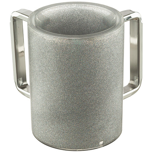 Acrylic Clear Wash Cup with Silver Glitter