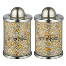 Crystal Slat and Pepper Shakers with Stones