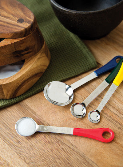 Stainless Steel Measuering Spoon Set Colored Handled
